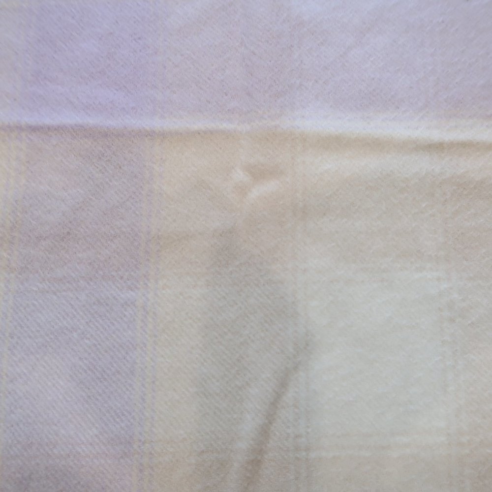 Lochcarron Cashmere Plaid Scarf From Scotland Purple , Tan & Off White/Cream - Picture 4 of 14